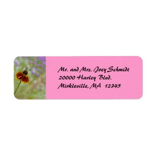 Wildflower Pink Return Address Label label