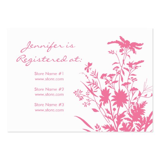 Wildflower Registry Card Business Card (front side)