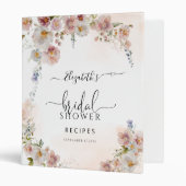 Wildflower Script Bridal Shower Recipe Ring Binder Zazzle