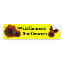 Wildflower Sunflowers Bumper Stickers