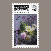 wildflowers and hearts postage