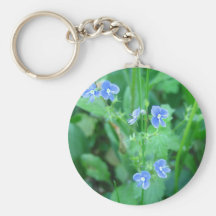 Wildflowers azules minúsculos llavero personalizado