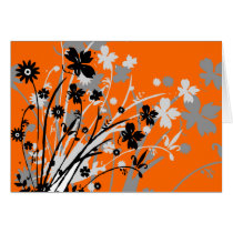 flourish, design, orange, greeting, card, notecard, flower, flowers, floral, art, nature, gift, gifts, Card with custom graphic design