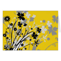 flourish, design, yellow, greeting, card, notecard, flower, flowers, floral, art, nature, gift, gifts, Card with custom graphic design