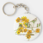 Wildflowers dispersados en amarillo y blanco llaveros personalizados