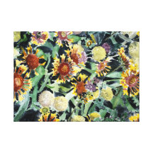 wildflowers flower watercolor painting gallery wrapped canvas
