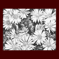 Wildflowers & Honeybee Art Print Fine Art Poster posters
