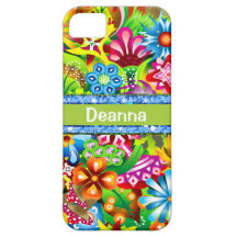 Wildflowers In Vivid Colors Personalized iPhone 5 Case