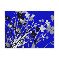flourish, design, blue, postcard, flower, flowers, floral, art, nature, gift, gifts, Postcard with custom graphic design
