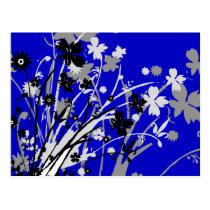 flourish, design, blue, postcard, flower, flowers, floral, art, nature, gift, gifts, Postkort med brugerdefineret grafisk design