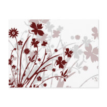 flourish, design, burgundy, maroon, red, postcard, flower, flowers, floral, art, nature, gift, gifts, Postcard with custom graphic design