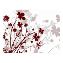 flourish, design, burgundy, maroon, red, postcard, flower, flowers, floral, art, nature, gift, gifts, Postkort med brugerdefineret grafisk design