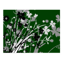 flourish, design, green, postcard, flower, flowers, floral, art, nature, gift, gifts, Cartão postal com design gráfico personalizado