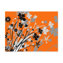 flourish, design, orange, postcard, flower, flowers, floral, art, nature, gift, gifts, Postcard with custom graphic design