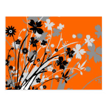 flourish, design, orange, postcard, flower, flowers, floral, art, nature, gift, gifts, Cartão postal com design gráfico personalizado