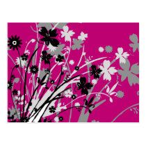 flourish, design, pink, flower, postcard, flowers, floral, art, nature, gift, gifts, Postkort med brugerdefineret grafisk design