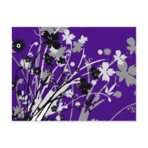 flourish, design, purple, postcard, flower, flowers, floral, art, nature, gift, gifts, Postcard with custom graphic design