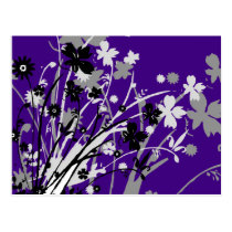 flourish, design, purple, postcard, flower, flowers, floral, art, nature, gift, gifts, Postkort med brugerdefineret grafisk design