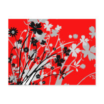 flourish, design, red, postcard, flower, flowers, floral, art, nature, gift, gifts, Postcard with custom graphic design