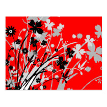flourish, design, red, postcard, flower, flowers, floral, art, nature, gift, gifts, Postcard with custom graphic design