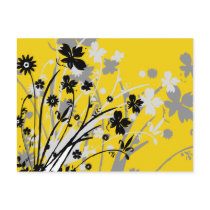 flourish, design, yellow, postcard, flower, flowers, floral, art, nature, gift, gifts, Postcard with custom graphic design