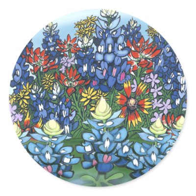 Wildflowers Round Sticker by FunGraphix