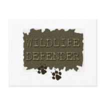 wildlife defender with pawprints postcards by EndangeredWild wildlife defender with pawprints postcards