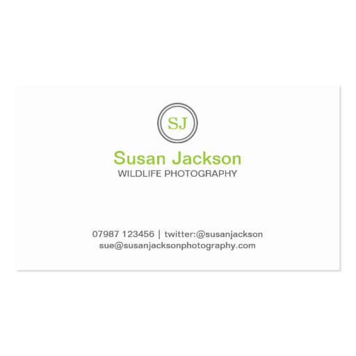 Wildlife Photography Business Card (front side)