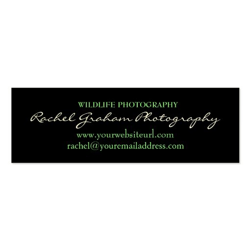 Wildlife - Photography Business Cards (back side)
