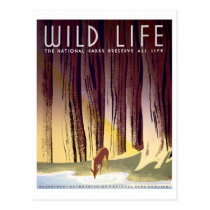 Wildlife WPA Poster (Deer) postcards