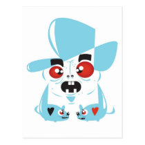 wildman with cartoon mouse postcards