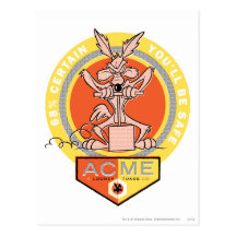 Wile E Coyote Acme - 68% Certain You'll Be Safe 2 Post Cards