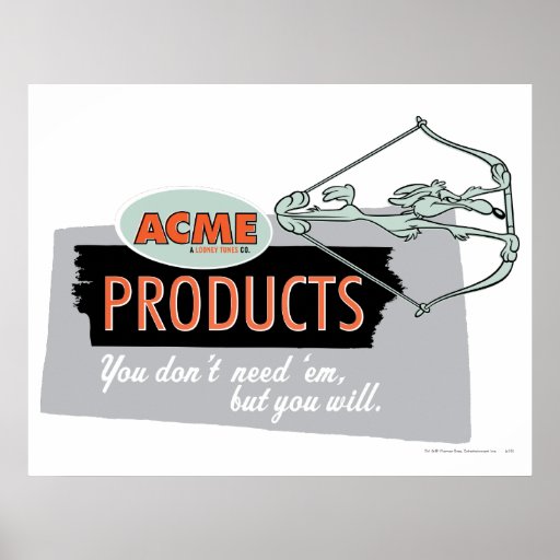 Wile E Coyote Acme Products 9 Poster Zazzle