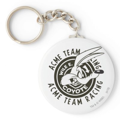 Wile E. Coyote Acme Team Racing B/W keychains