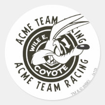 Wile E. Coyote Acme Team Racing B/W Sticker