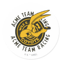 Wile E. Coyote Acme Team Racing Round Sticker