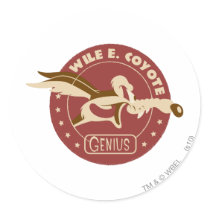 Wile E. Coyote Genius Round Sticker