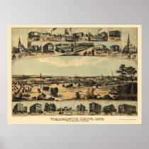 Wilimantic, CT Panoramic Map - 1882  Print
