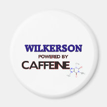 Wilkerson powered by caffeine refrigerator magnet