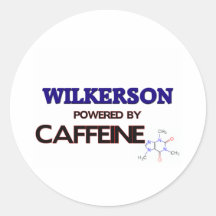 Wilkerson powered by caffeine round sticker