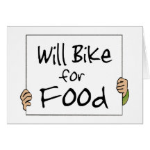 Will Bike for Food Cards