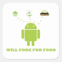 Will Code For Food (Android Software Developer) Sticker