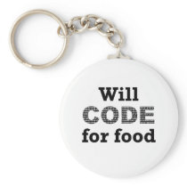 Will Code For Food Keychain