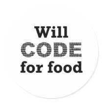 Will Code For Food Stickers