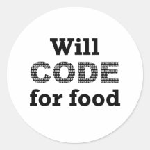 Will Code For Food Stickers