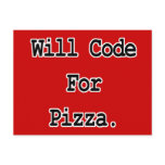 will code for pizza postcards