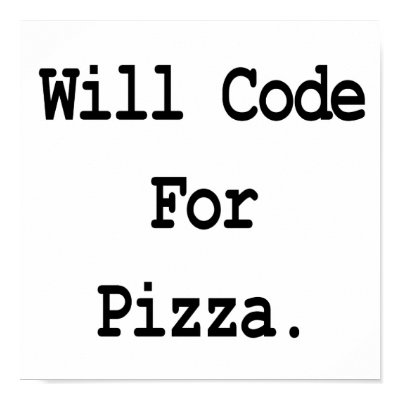 will code for pizza print by geekme