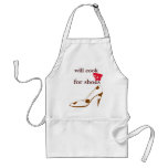 Will Cook for Shoes Brown Polka Dot Heels aprons