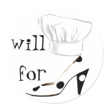Will Cook for Shoes stickers by Rebecca_Reeder Will Cook for Shoes stickers