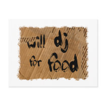 Will DJ For Food postcards